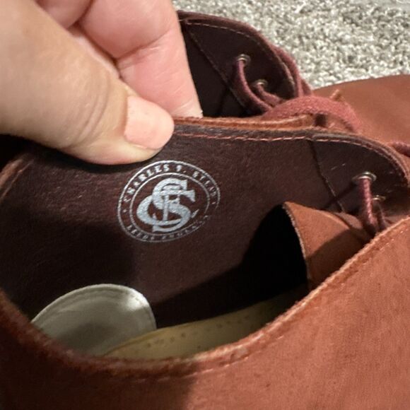 CLARKS ORIGINALS Women Suede Leather Lace Up Chukka Desert Shoes Boots Sz 9 Red - Picture 9 of 10